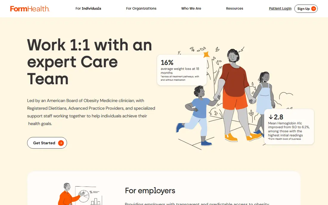 Form Health homepage