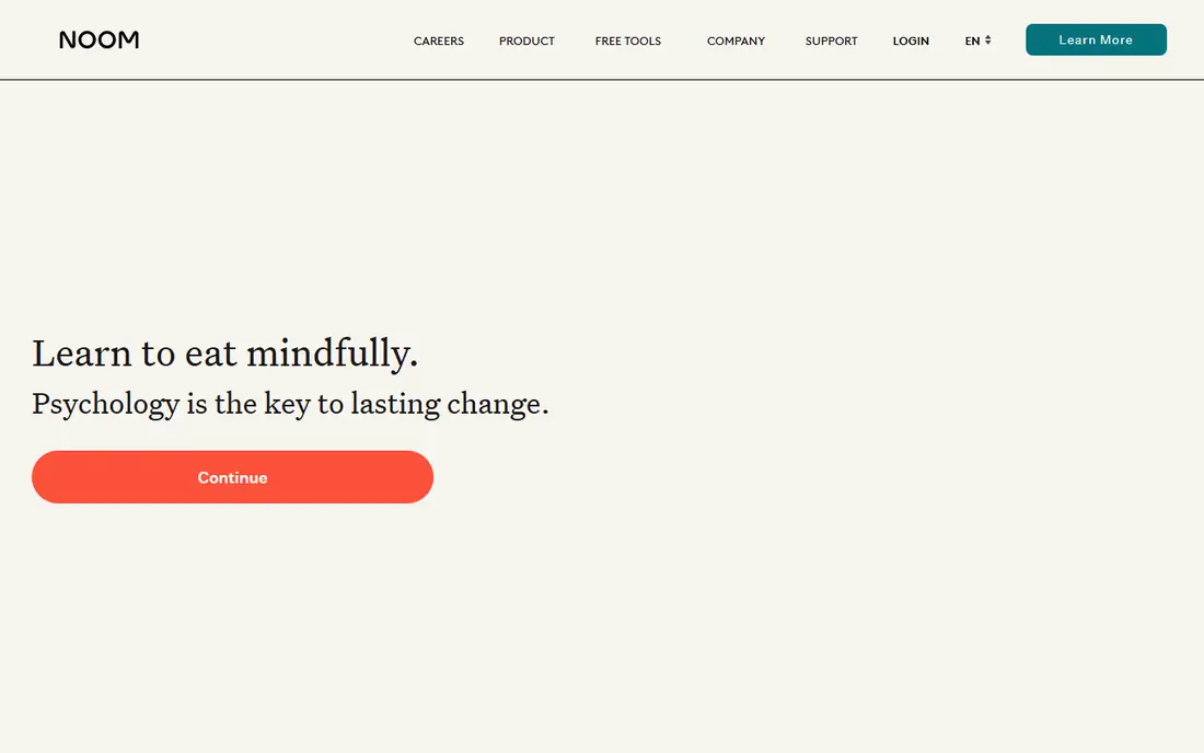Noom homepage