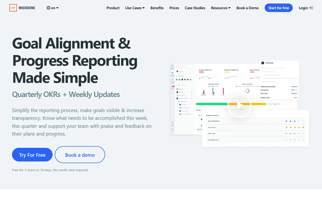 Weekdone homepage