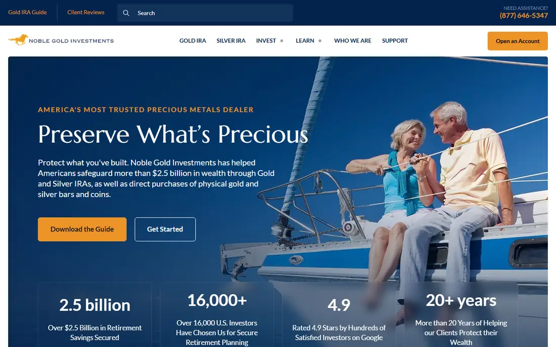 Noble Gold Investments homepage