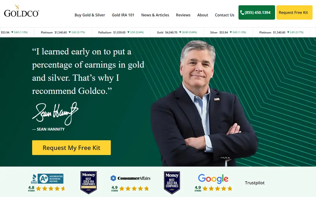 Goldco homepage