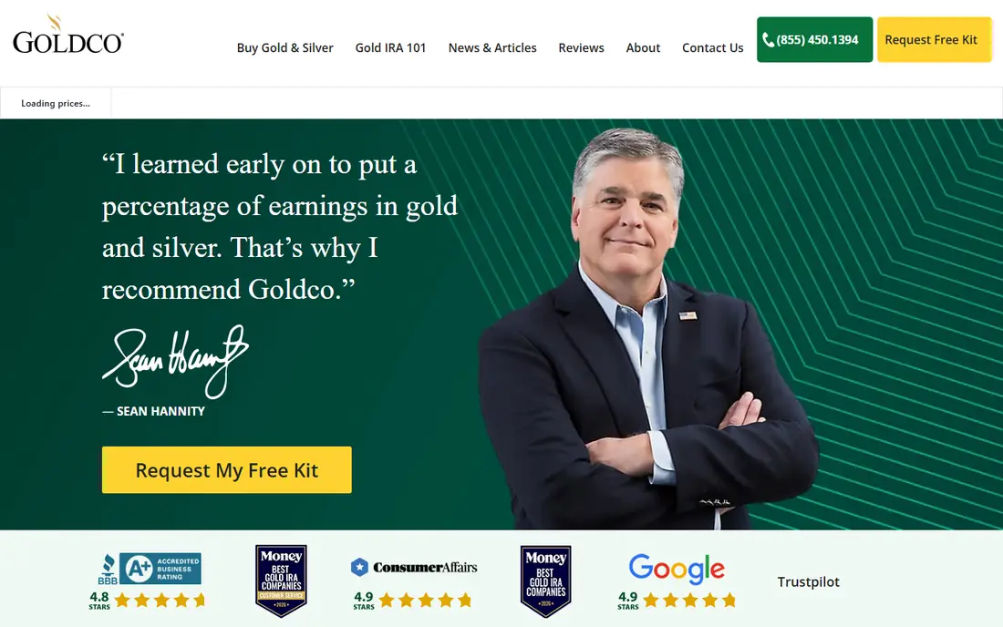 Goldco homepage