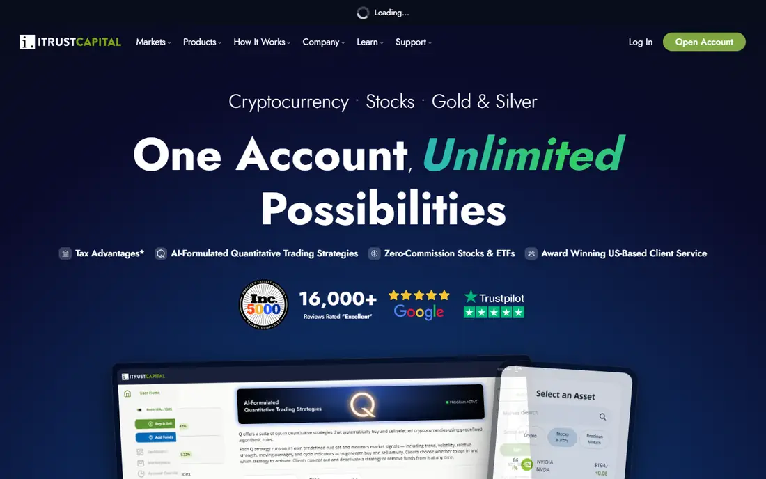 iTrustCapital homepage