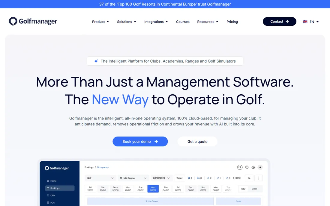 Golfmanager homepage