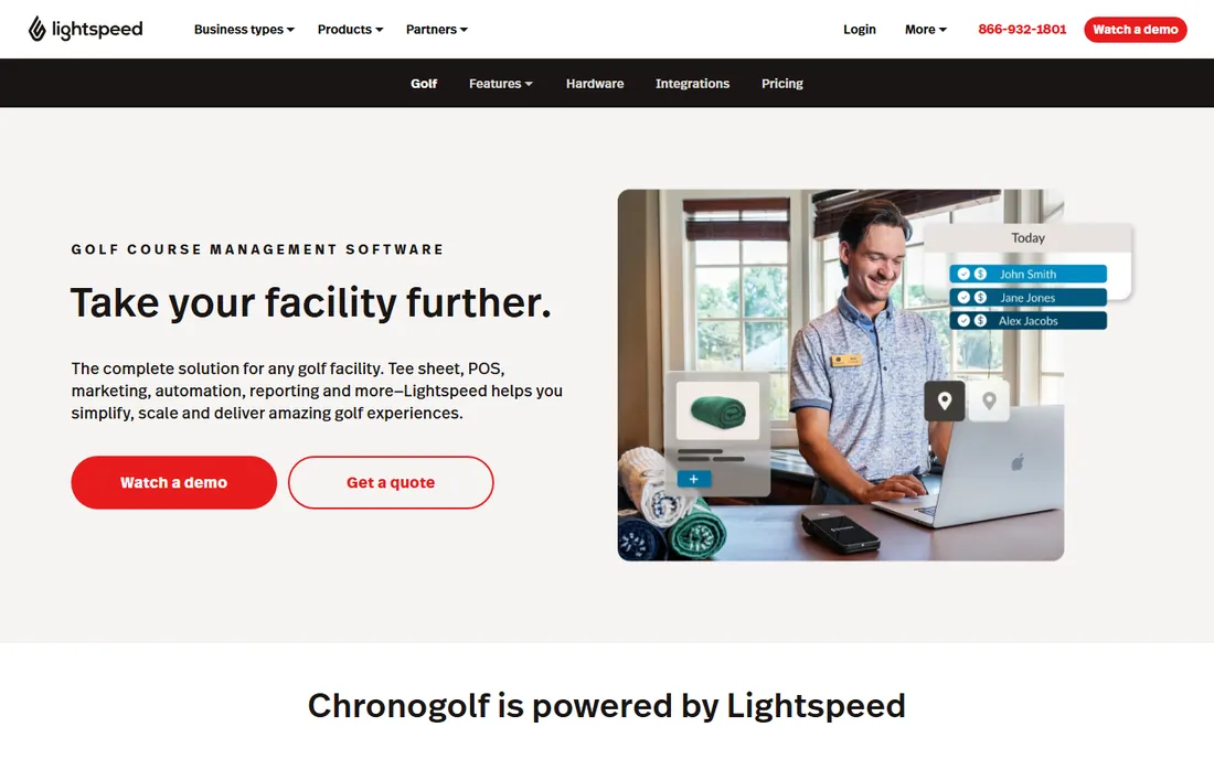 Lightspeed Golf homepage