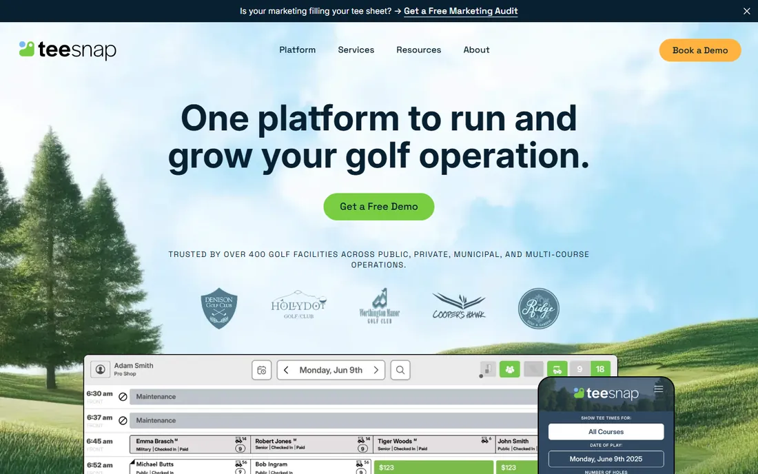 TeeSnap homepage