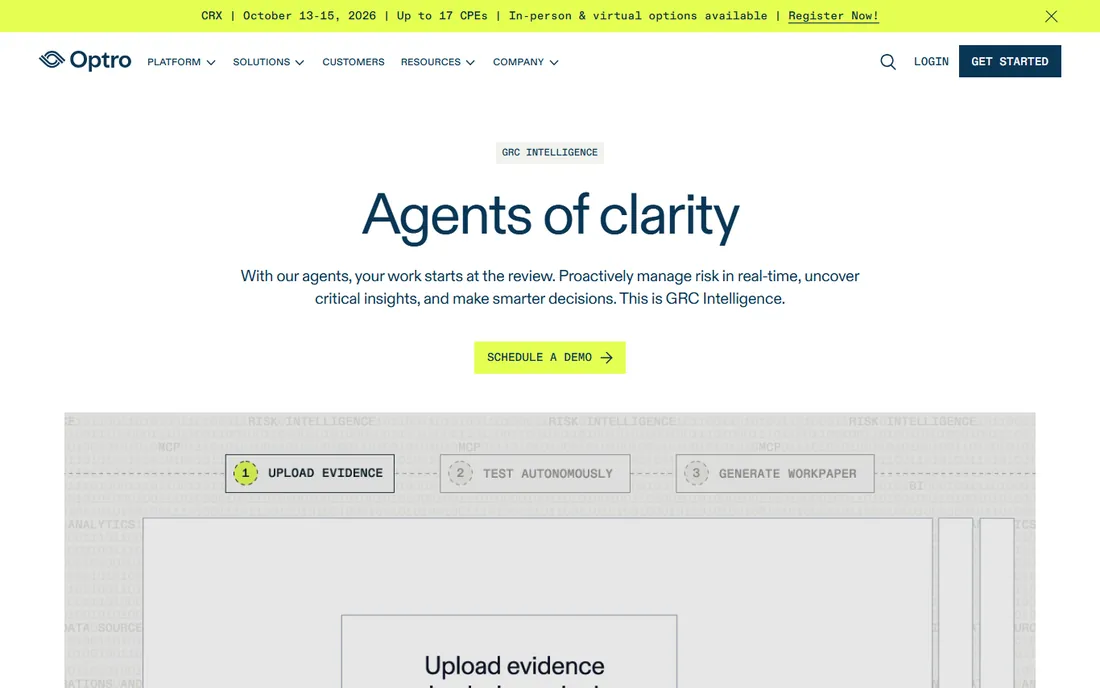 Optro (formerly AuditBoard) homepage