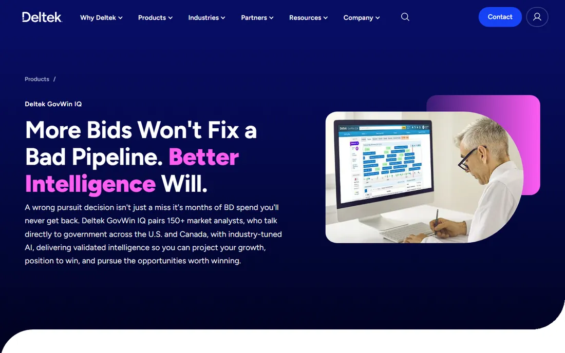 GovWin IQ homepage