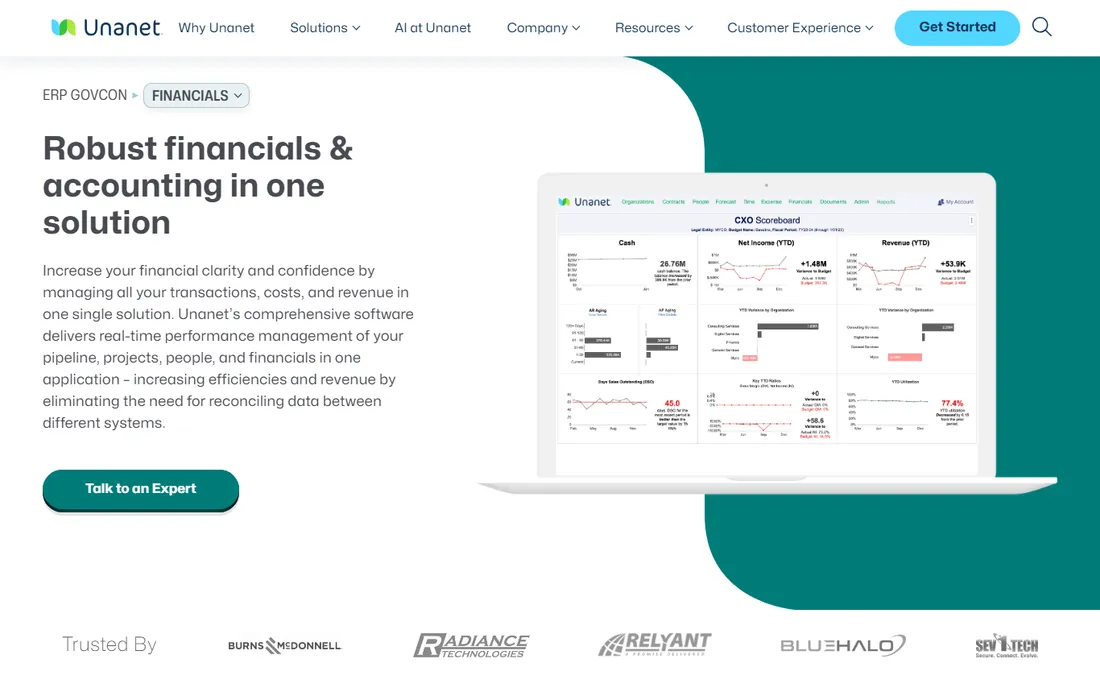 Unanet homepage