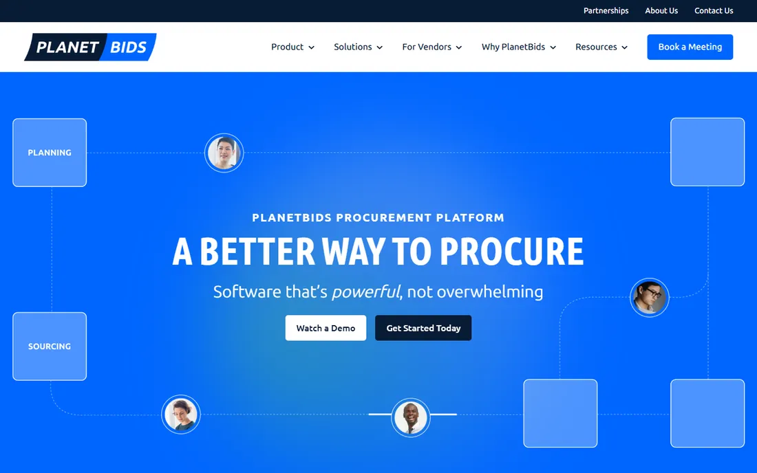 PlanetBids homepage