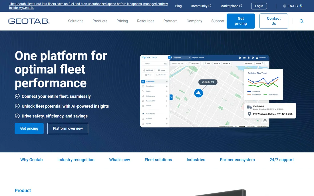 Geotab homepage
