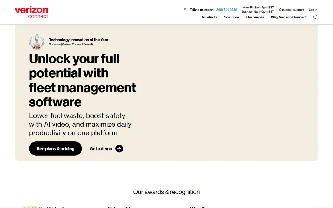 Verizon Connect homepage