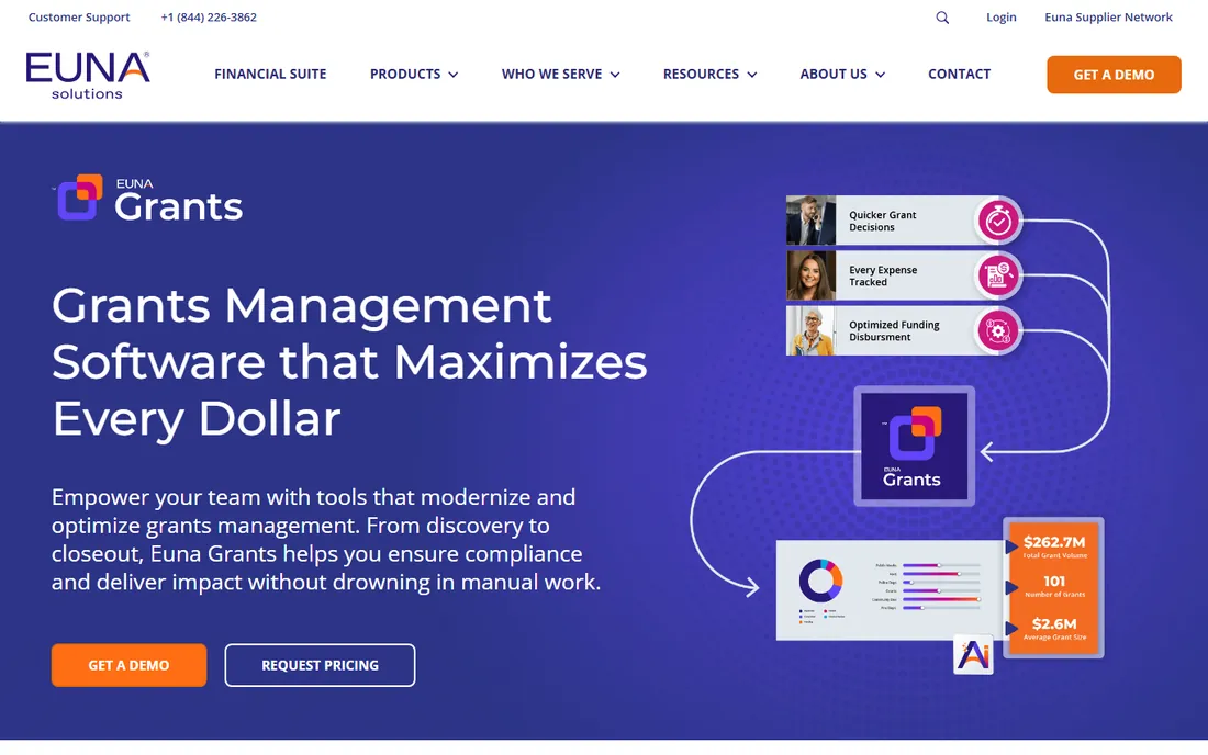 Euna Grants homepage