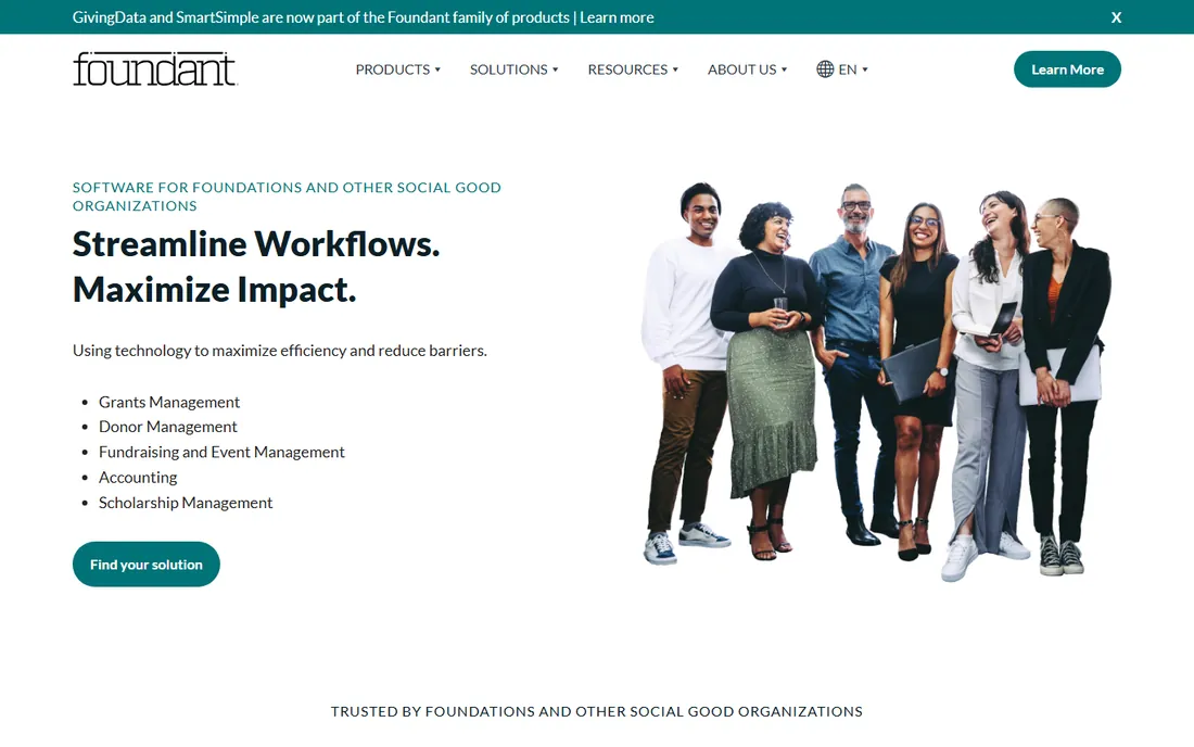 Foundant homepage