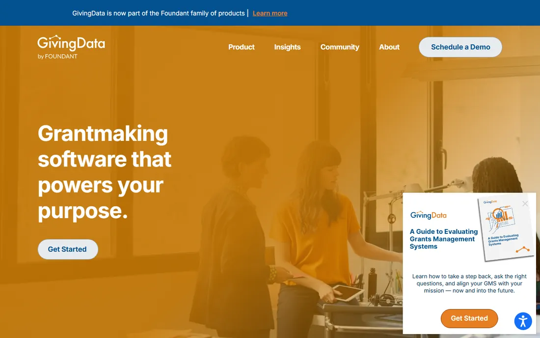GivingData homepage