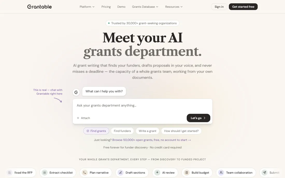 Grantable homepage