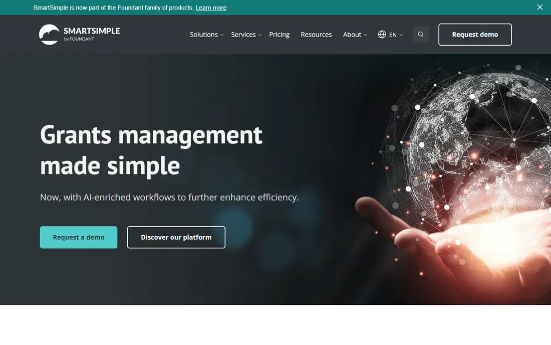 SmartSimple homepage