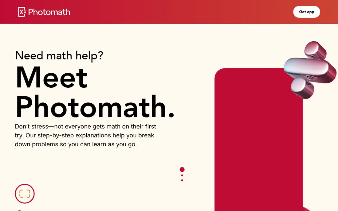 Photomath homepage