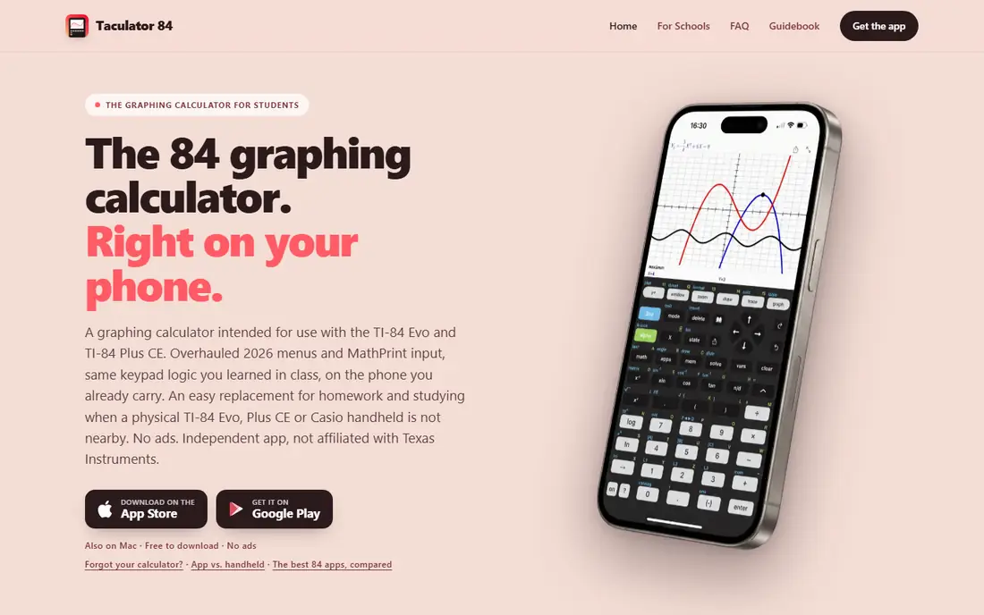Taculator 84 homepage