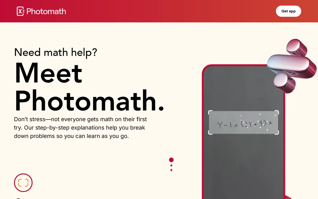 Photomath homepage