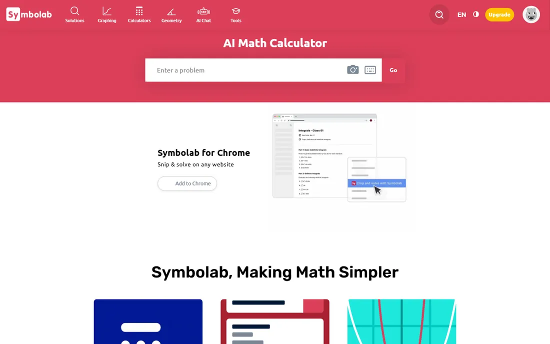 Symbolab homepage