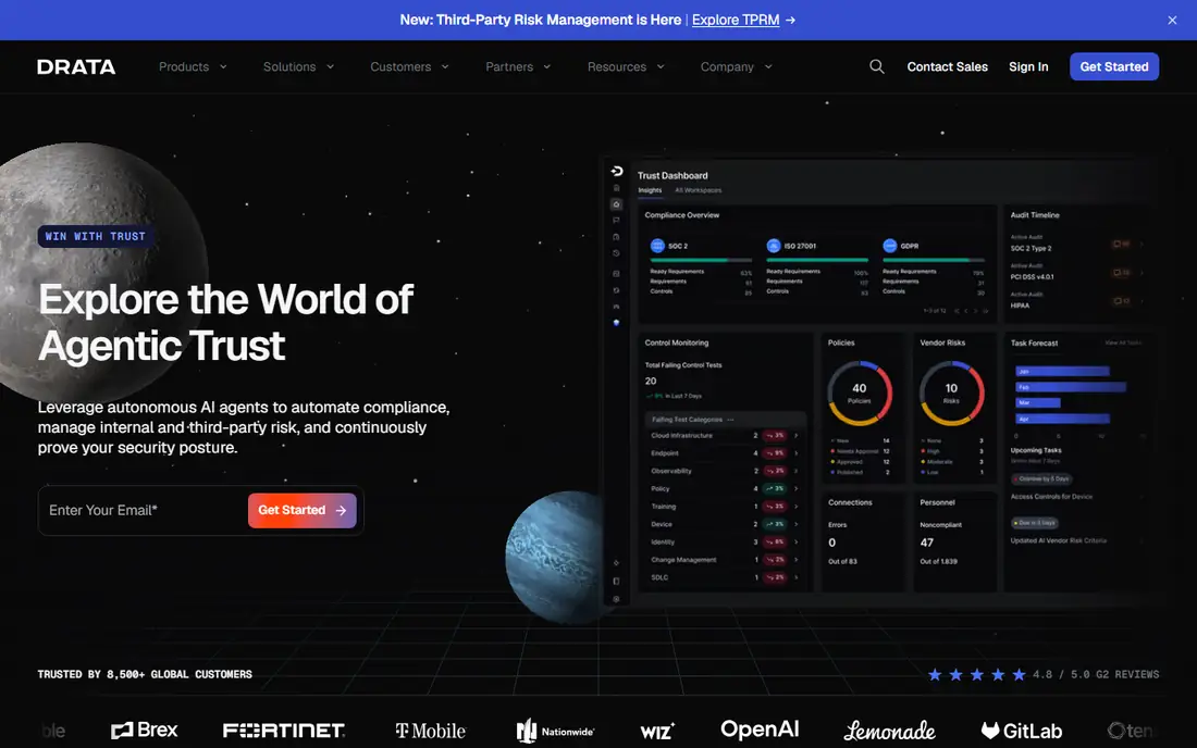 Drata homepage