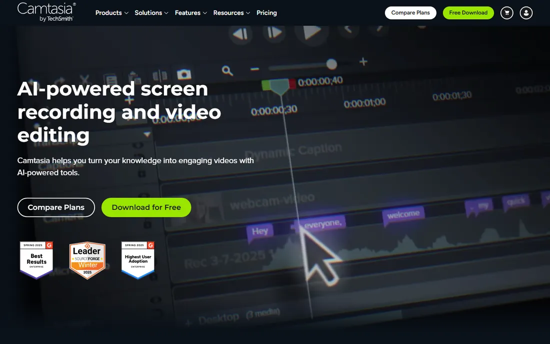 Camtasia homepage
