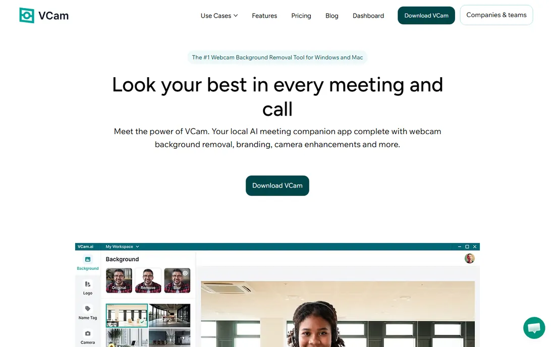 VCam homepage