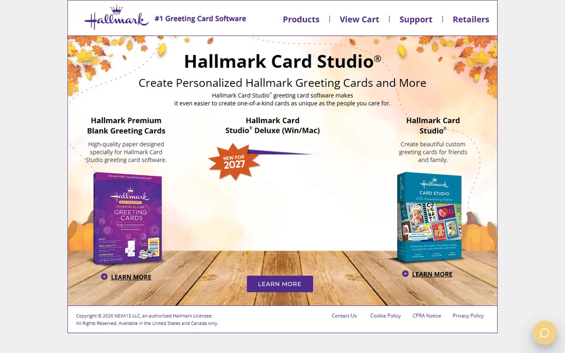 Hallmark Card Studio homepage