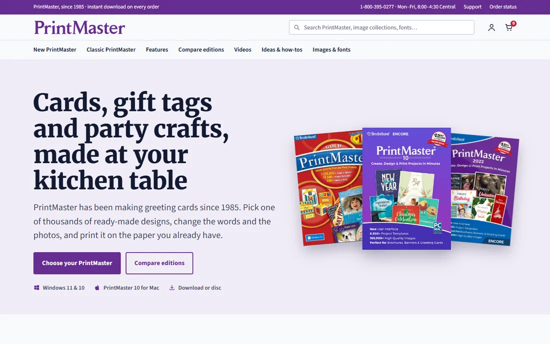 PrintMaster homepage