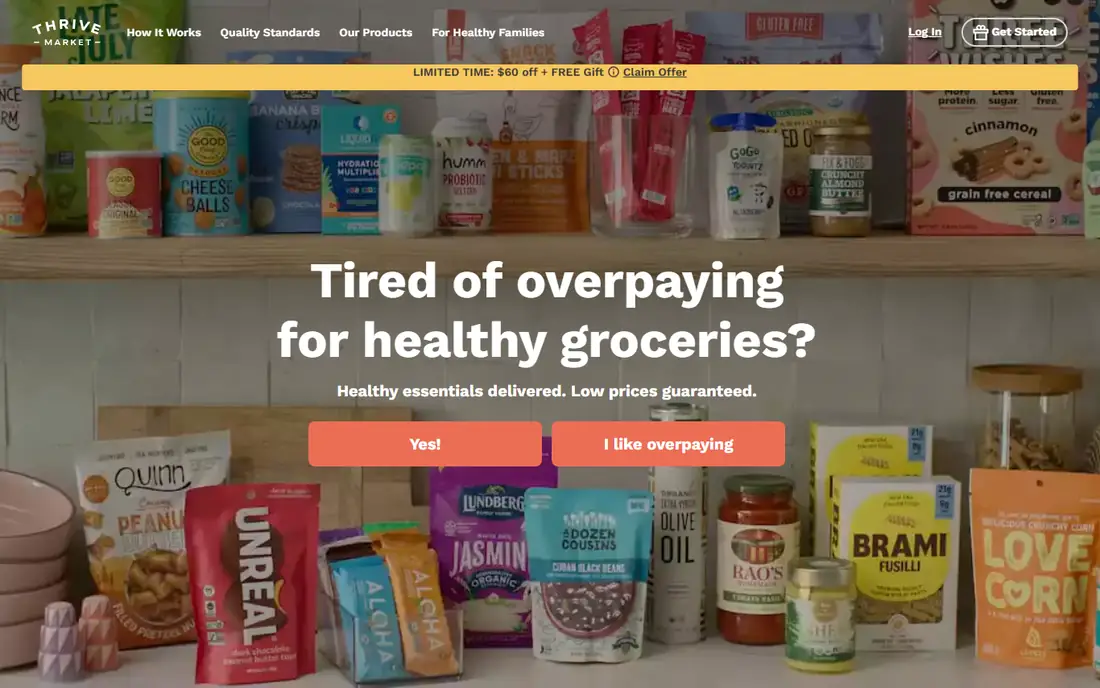 Thrive Market homepage