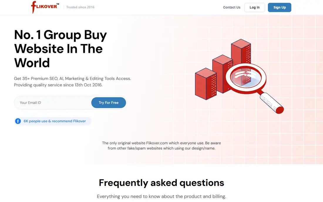 Flikover homepage