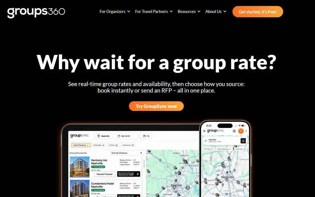 Groups360 GroupSync homepage