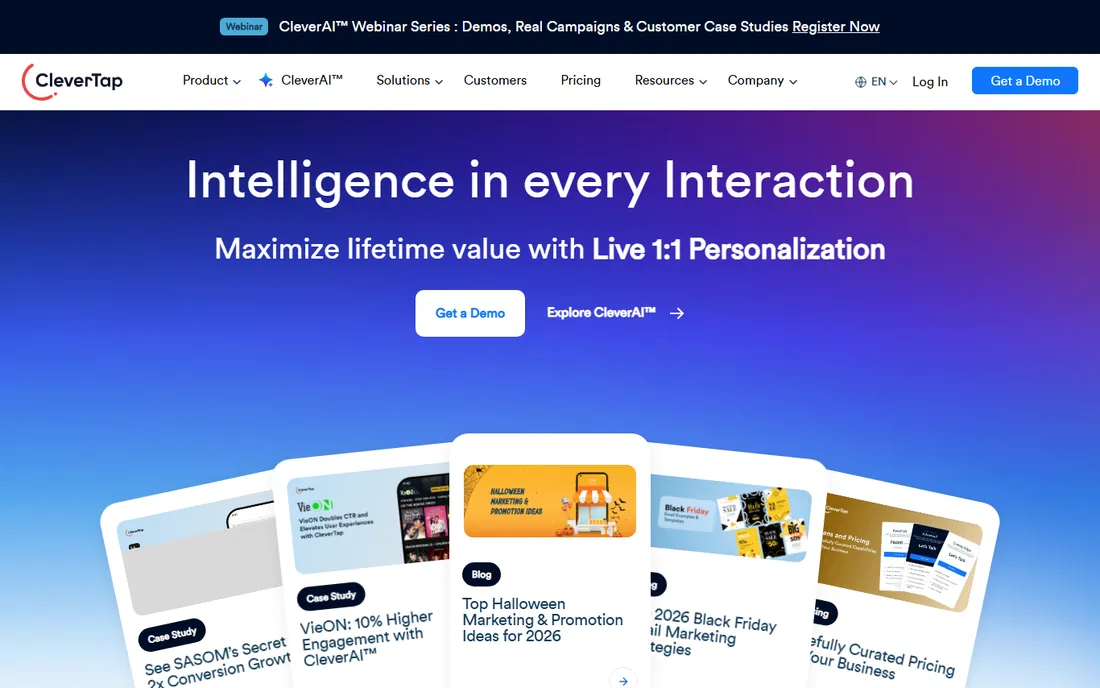 CleverTap homepage