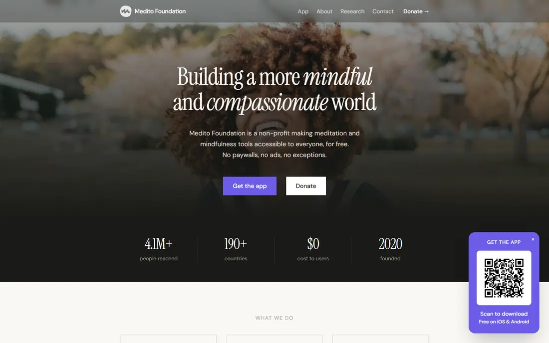 Medito homepage