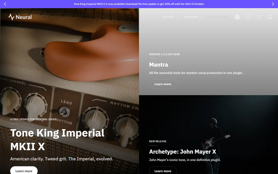 Neural DSP homepage