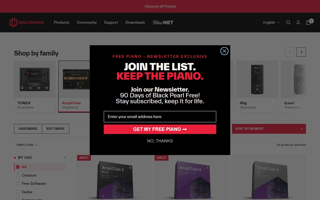 AmpliTube 5 homepage