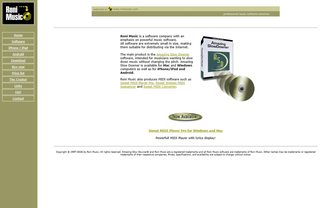 Amazing Slow Downer homepage