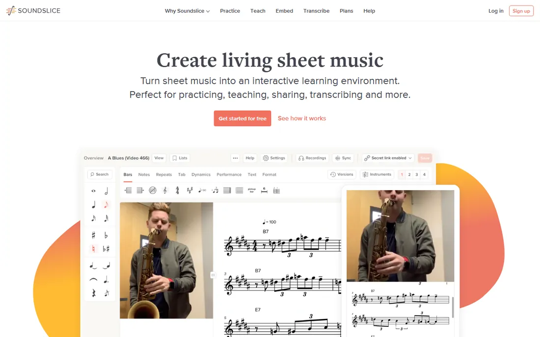 Soundslice homepage