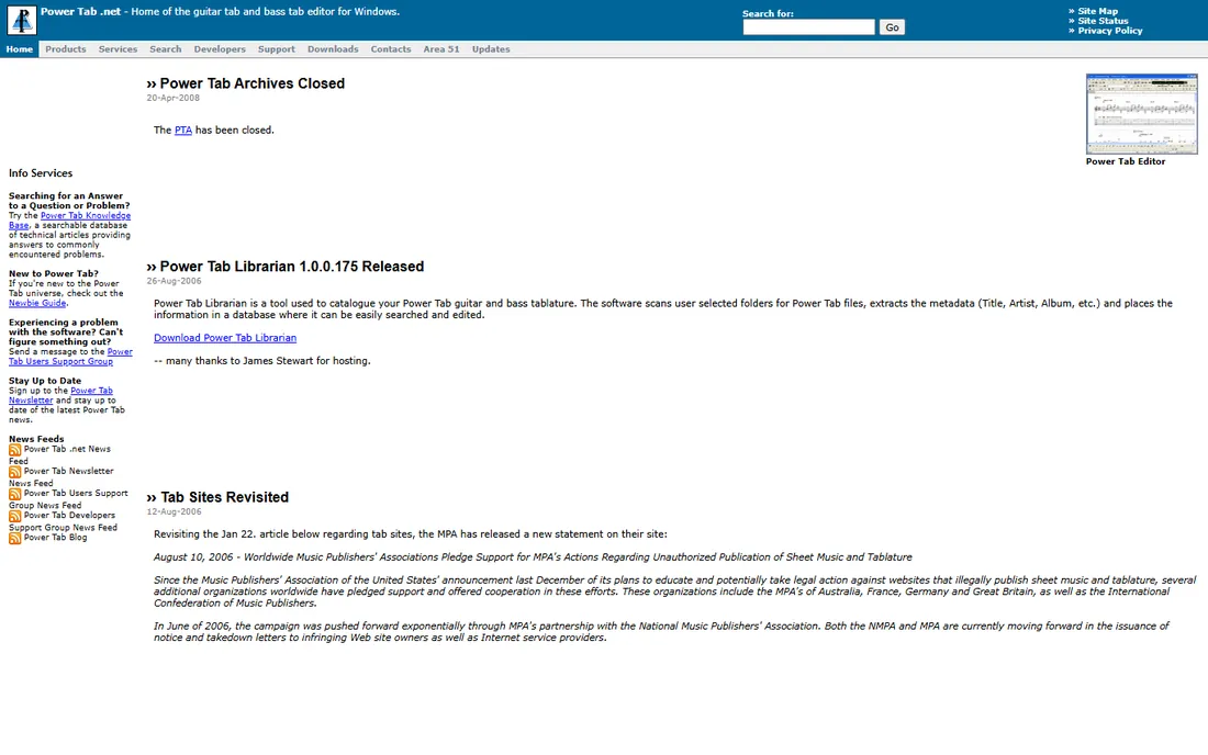 Power Tab Editor homepage
