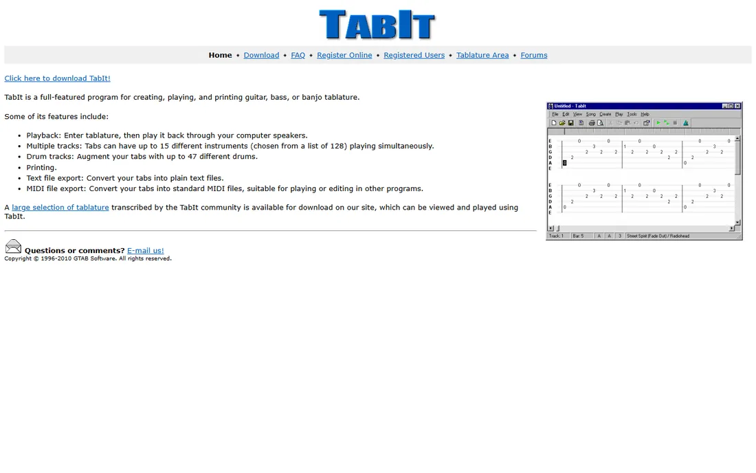 TabIt homepage