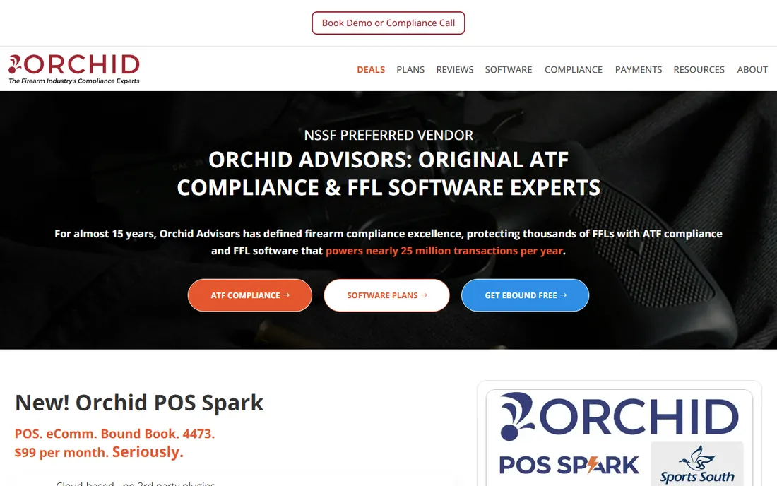 Orchid POS homepage