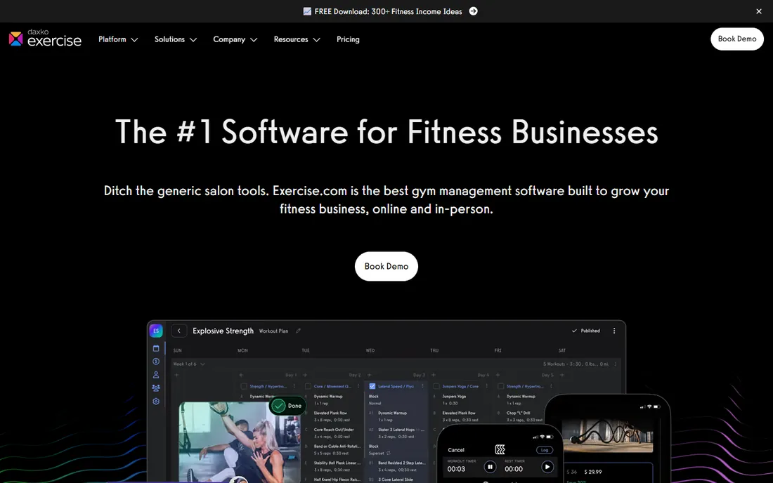 Exercise.com homepage