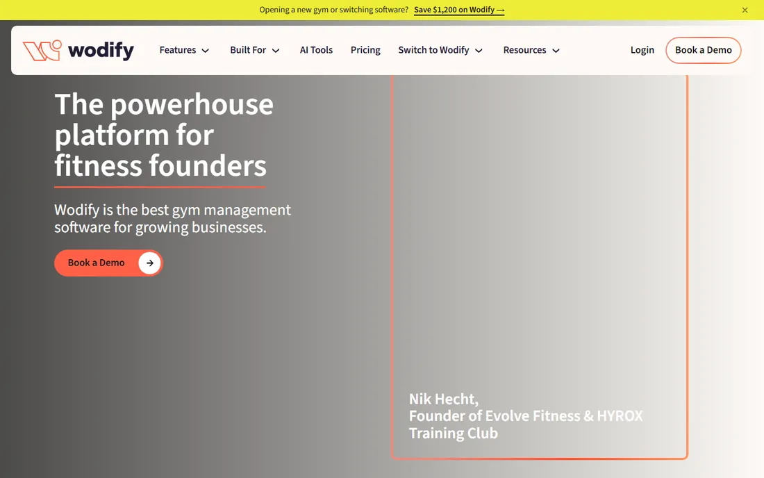 Wodify homepage