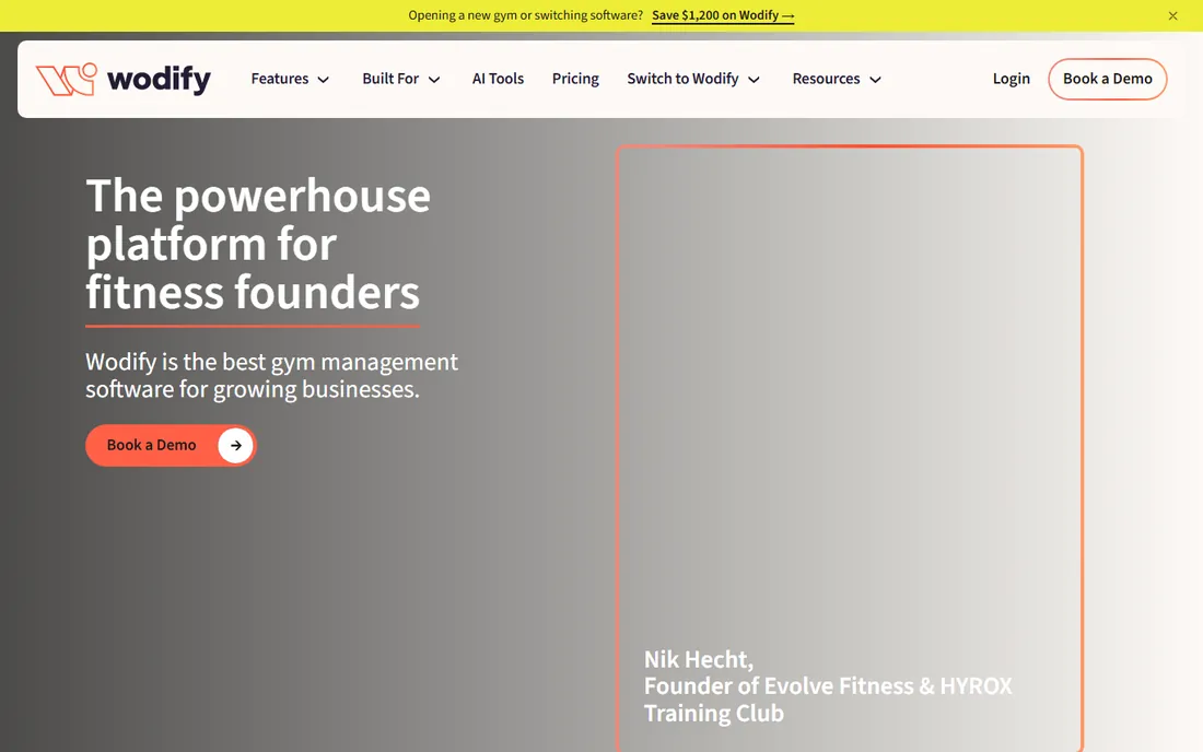 Wodify homepage