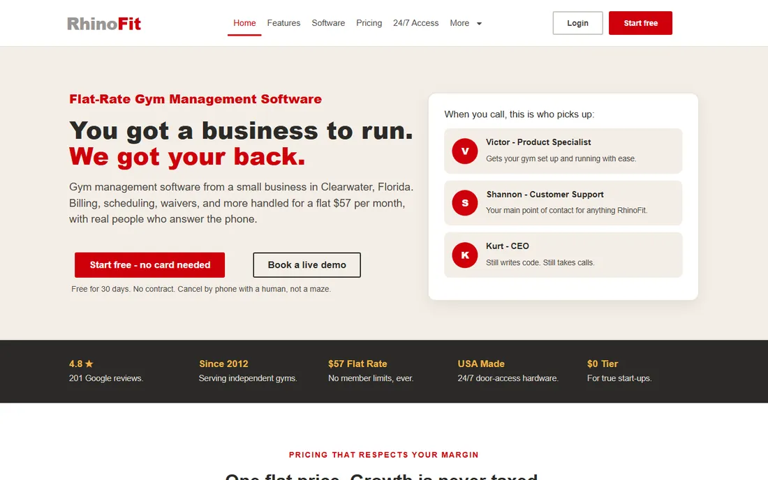RhinoFit homepage