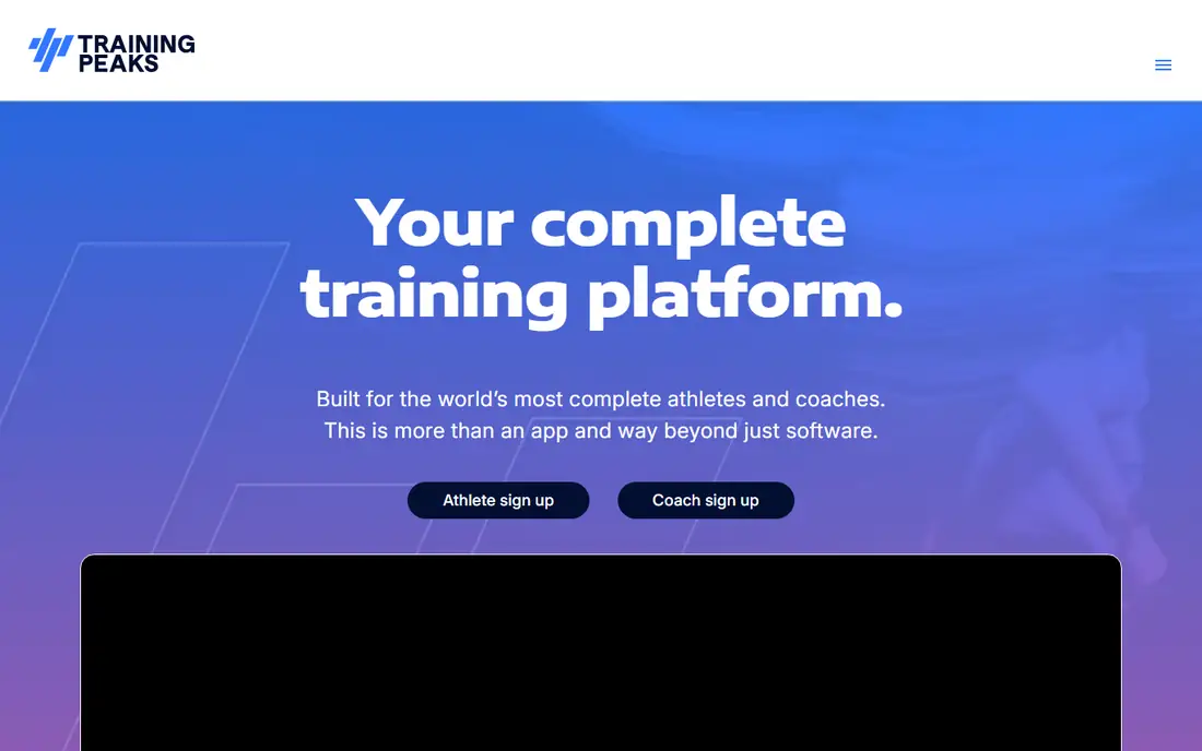 TrainingPeaks homepage