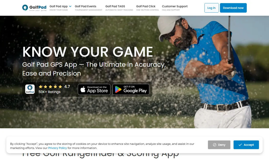 Golf Pad homepage