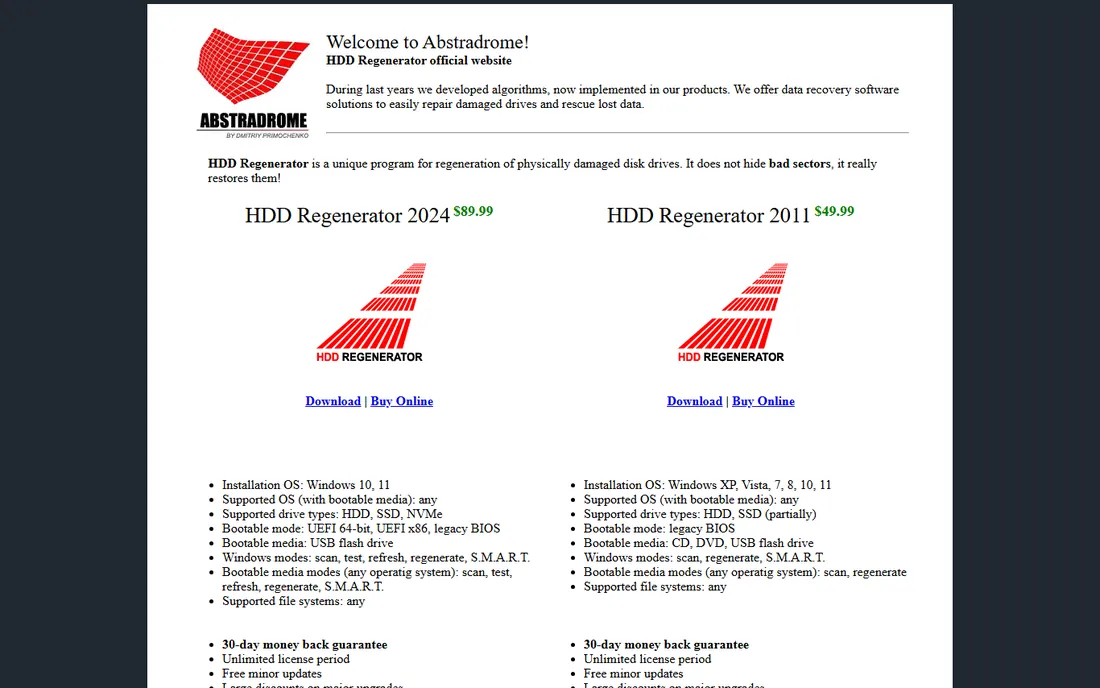 HDD Regenerator homepage