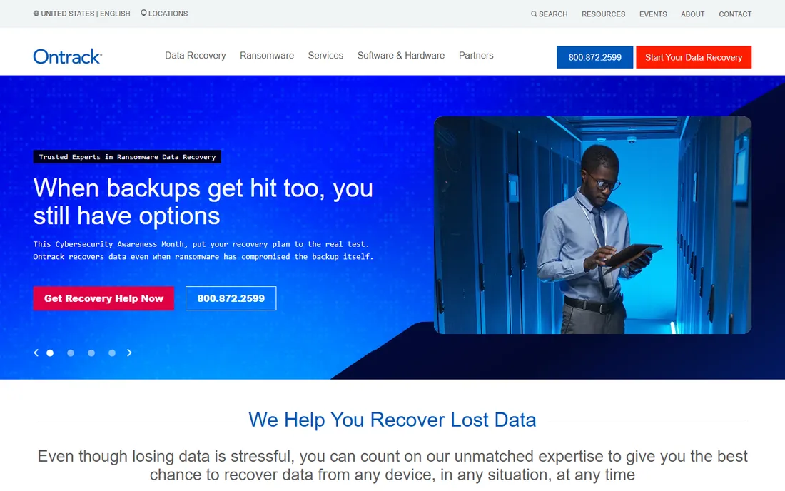 Ontrack EasyRecovery homepage
